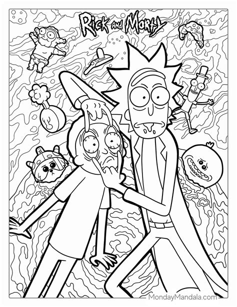 rick and morty coloring|rick and morty outline pictures.